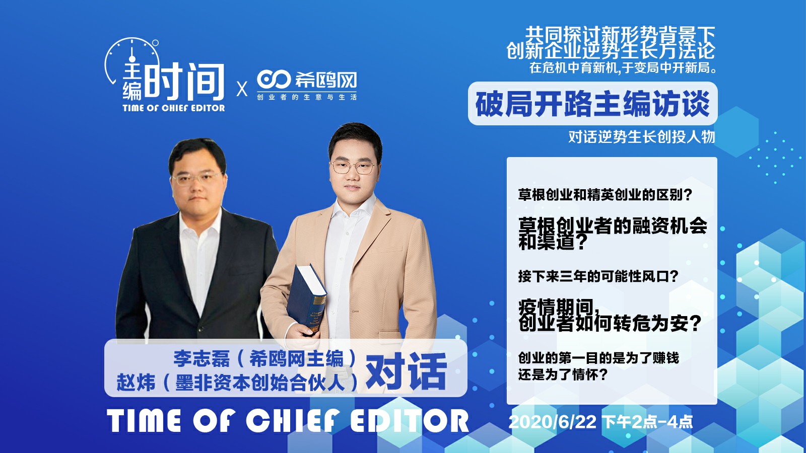 主编时间 | 李志磊对话墨非资本创始合伙人赵炜：草根创业者的融资渠道是\'